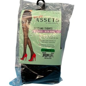 ASSETS by Sara Blakely SPANX Brand Black Textured Shaping Tights Size 3